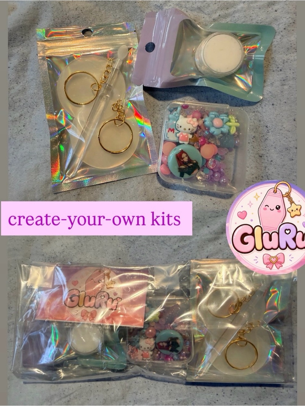 Create-Your-Own Kids Resin Charm Kit — Pastel Pink & Blue
